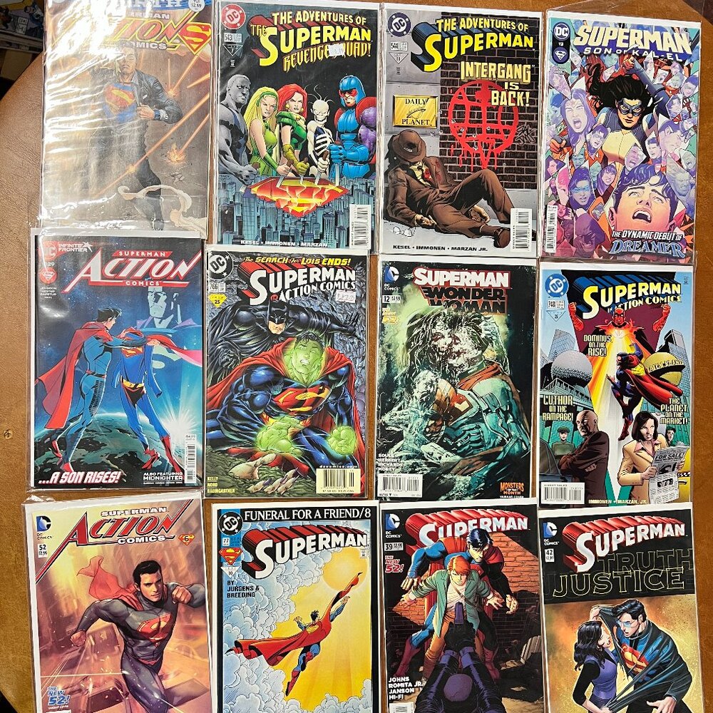 Lot of 12 Dс Comics - Superman , Adventures , Son Of Kal-El , Action Comics
